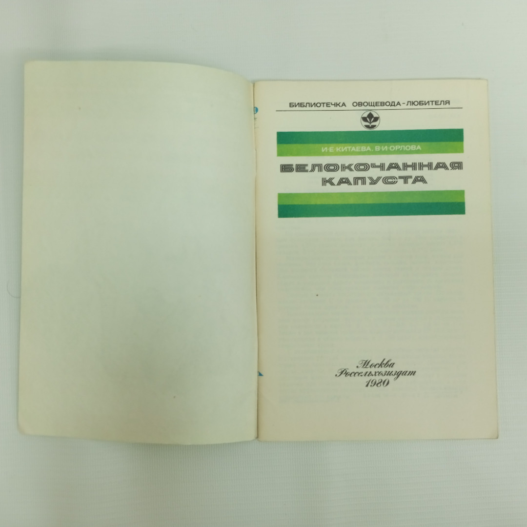 И.Е. Китаева, В.И. Орлова, Белокочанная капуста, 1980 г.. Картинка 3