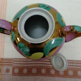 Чайник. Дулёвский фарфоровый завод. Форма Русский. Рисунок Розовая птица. 4500 мл.. Картинка 4