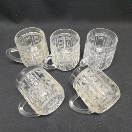 Набор из 5 кружек, хрусталь 150 мл, винтаж СССР. Пивной бочонок, ретро фужер для кваса.