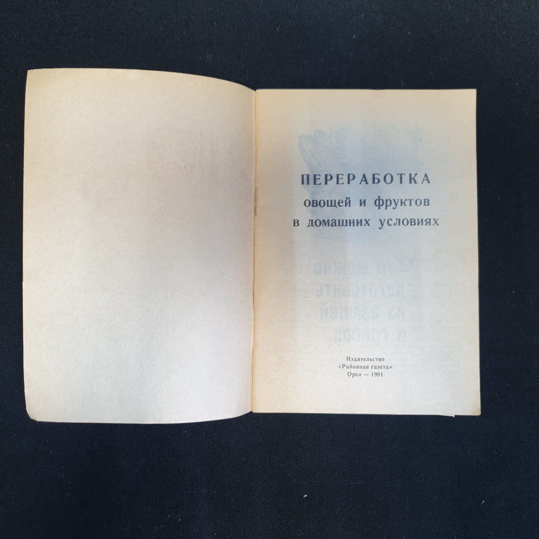 Переработка овощей и фруктов в домашних условиях, Изд. Районная газета, Орёл, 1991 г.. Картинка 4