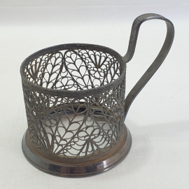 Винтажный мельхиоровый  подстаканник, Скань, СССР