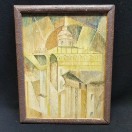 Картина Итальянские мотивы под мозаику, деревянная расписанная рама, ДСП