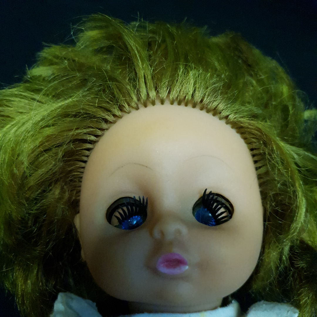 Кукла ГДР не родные глаза, зеленые волосы. Картинка 10