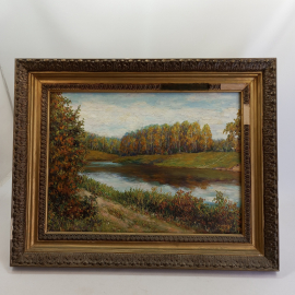 Картина маслом на фанере, "Осенний пейзаж" Т. Ахламенок. 51 х40 см