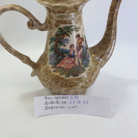 Чайник, кофейник, без клейма, фарфор. "Пастушка и пастух". Картинка 10