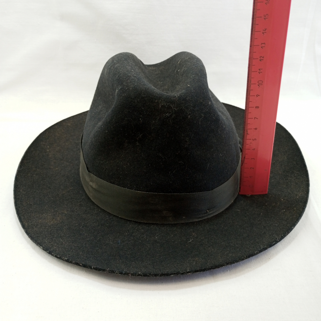 Фетровая мужская шляпа. Шелковистый фетр. Порвана подкладка. Картинка 9