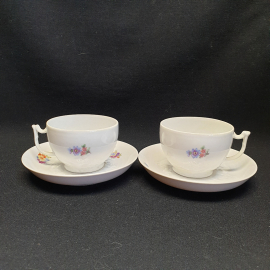 Чайная пара, ДФЗ Вербилки, Форма Севрская, "Мейсонский букет", 1954-65 год, цена за чайную пару.
