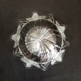 Ваза салатник стеклянная, под хрусталь, "Медуза", диаметр 22 см, СССР. Картинка 4
