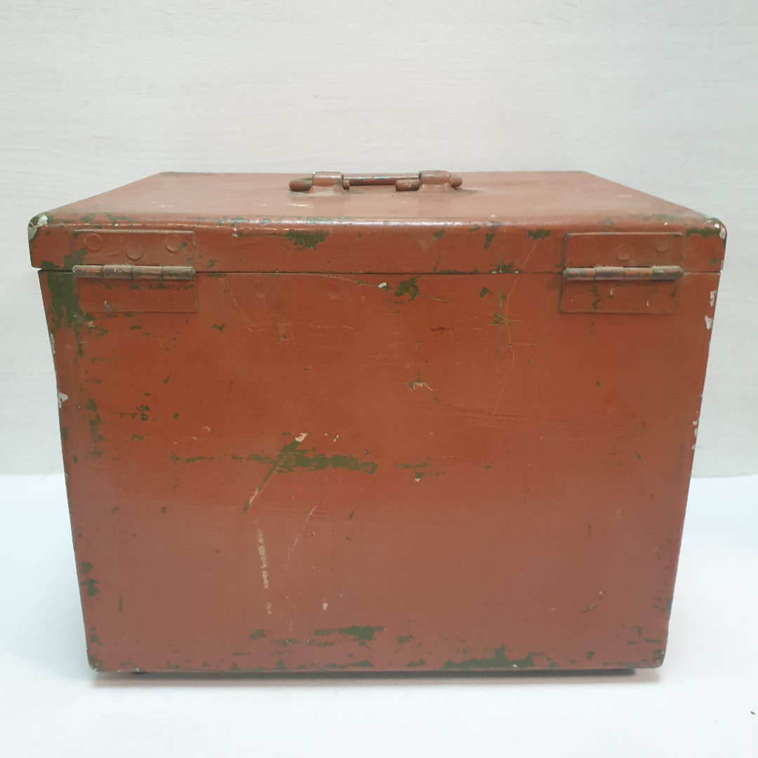 Ящик для хранения металлический, размеры 36 х 29 х 30 см. СССР. Картинка 7