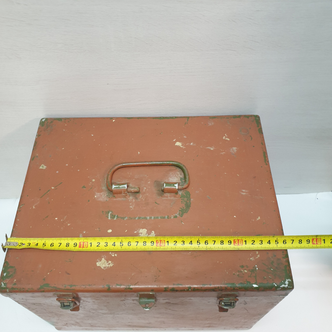 Ящик для хранения металлический, размеры 36 х 29 х 30 см. СССР. Картинка 10