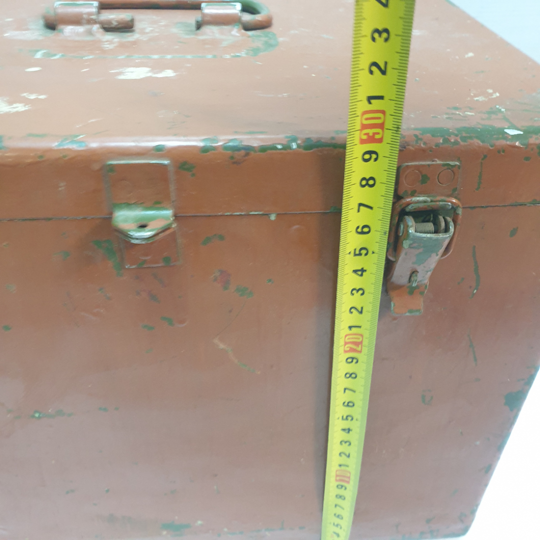 Ящик для хранения металлический, размеры 36 х 29 х 30 см. СССР. Картинка 11