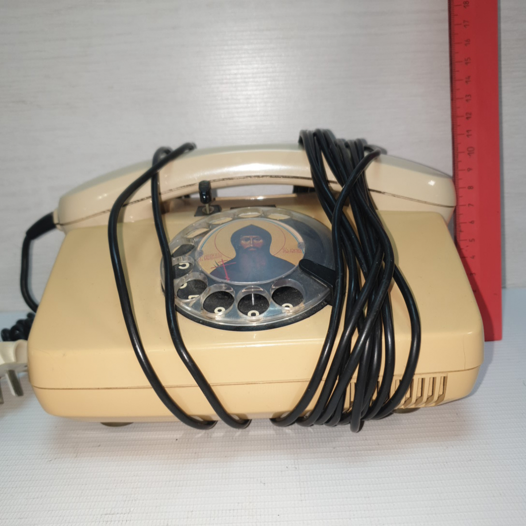 Телефон дисковый POST FeTAp 791 GbAnz-1, с иконой, регулировка громкости. ГДР. Картинка 17