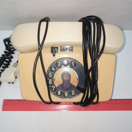 Телефон дисковый POST FeTAp 791 GbAnz-1, с иконой, регулировка громкости. ГДР. Картинка 16