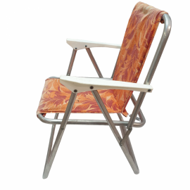 Кресло раскладное, алюминий, порвана ткань в одном месте. СССР. Картинка 6