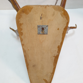 Рога молодого оленя с деревянным, лакированным креплением на стену. СССР. Картинка 7