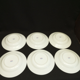 Набор суповых тарелок "Гирлянда цветов" Япония, Jamatsu, 23 см, 6 штук, фарфор, позолота. Картинка 5