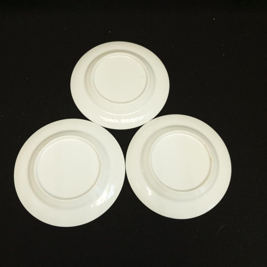 Набор из 3 пирожковых тарелок "Аквамарин" ФФЗ Чайка, без клейма, 18 см. Картинка 4