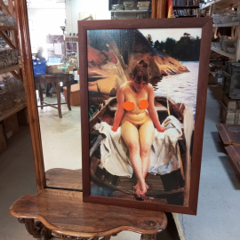 Репродукция картины "В лодке Вернера" 1917 г, Андерс Цорн, плоттерная печать.