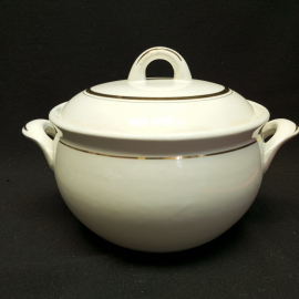 Супница на 3 литра, ЗИК Конакова, фаянс, позолота. Винтаж, СССР.