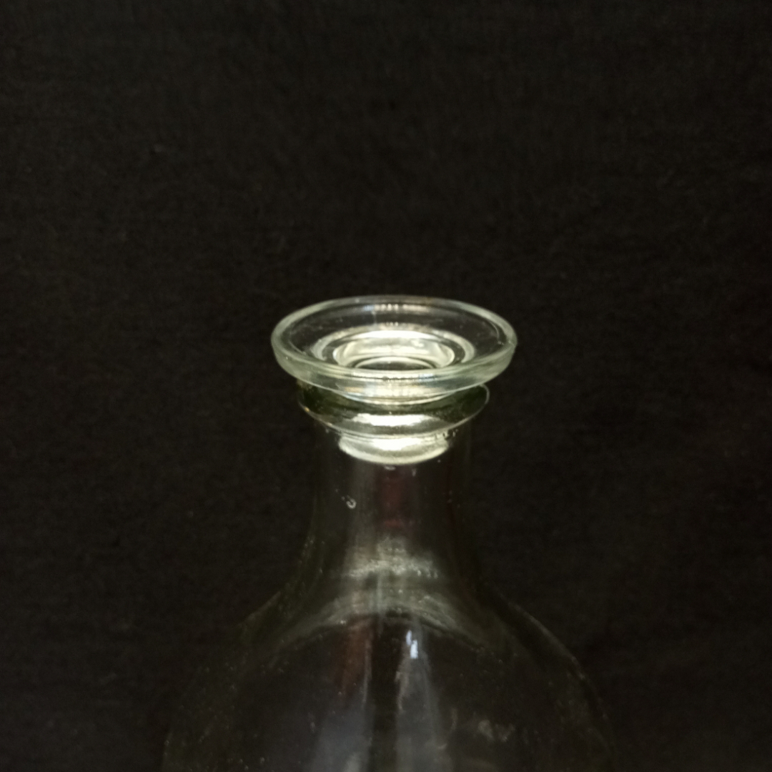 Графин (штоф) "Линии и грани", стекло, высота 30 см, Уршельский СЗ, СССР. Картинка 8