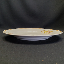 Тарелка сервировочная "Полевые цветы" с волнистым краем, диаметр 24 см, фарфор, деколь, Дулёво. Картинка 5