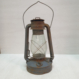 Лампа керосиновая "Летучая мышь" фонарь серая, с ржавчиной,СССР