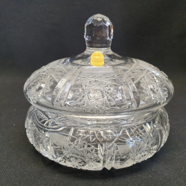 Вазочка-конфетница, сахарница Echt Bleikristall Handgeschliffen, хрусталь, диаметр 15 см, ГДР