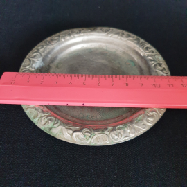 Блюдце мельхиоровое для подстаканника, диаметр 11 см, СССР. Картинка 4