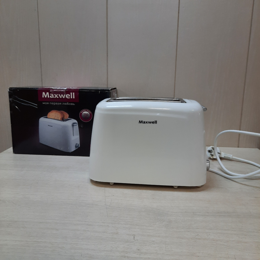  ̶2̶8̶0̶0̶р̶ Тостер Maxwell MW-1504 W 545/3682+. Картинка 1