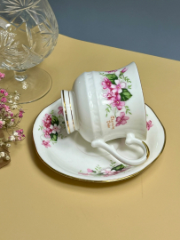 Чайная пара "Букет роз" Royal Ascot, костяной фарфор Англии, 1960-69г, винтаж, 170мл, цена за 1 пару. Картинка 3