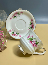 Чайная пара "Букет роз" Royal Ascot, костяной фарфор Англии, 1960-69г, винтаж, 170мл, цена за 1 пару. Картинка 6