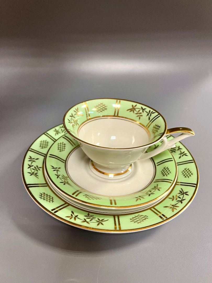 Чайное трио Wilhelm Jager 1941-1945гг Германия. Фарфор, крытье, позолота, ручка! Винтаж. Картинка 5