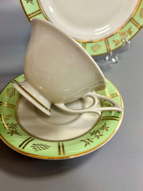 Чайное трио Wilhelm Jager 1941-1945гг Германия. Фарфор, крытье, позолота, ручка! Винтаж. Картинка 6