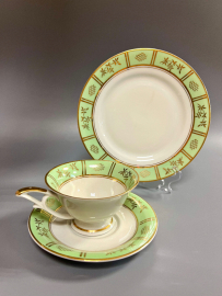 Чайное трио Wilhelm Jager 1941-1945гг Германия. Фарфор, крытье, позолота, ручка! Винтаж. Картинка 1