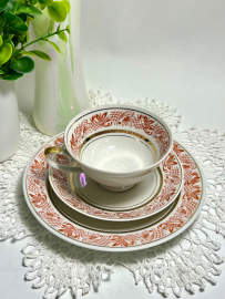 Чайное трио Германия. Фарфор, деколь, позолота. Винтаж. Картинка 6