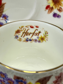 Чайная пара "Herfst (Первый)" Duchess Англия 1970-80гг. Тонкий костяной фарфор, деколь. 160мл. Картинка 4