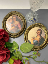 Винтажная рама с изображением, твердый пластмасс, бумага, крючки, цена за 1шт