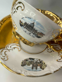 Чайная пара Winterling Германия 1979-2000г. Рельефный фарфор, позолота. Картинка 3