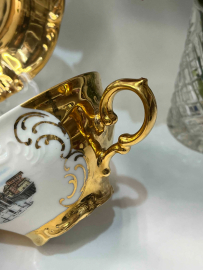 Чайная пара Winterling Германия 1979-2000г. Рельефный фарфор, позолота. Картинка 5