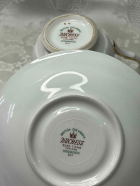 Чайная пара Английский костяной фарфор, цветочная деколь. 170мл. Duchess Dogwood Кизил. Картинка 4