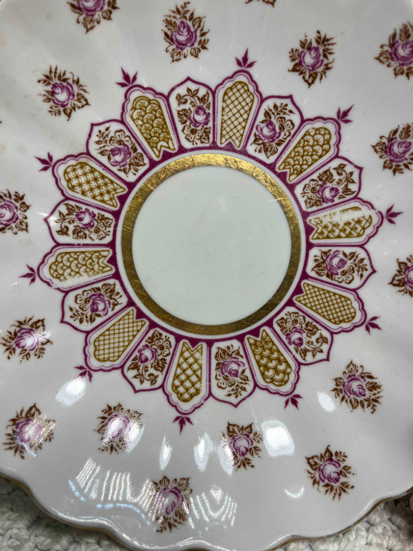 Сухарница "Фриз" форма Тюльпан С.Е.Яковлева, ав. рос. Н.Б.Гусева ЛФЗ, позолота, винтаж, СССР. Картинка 2