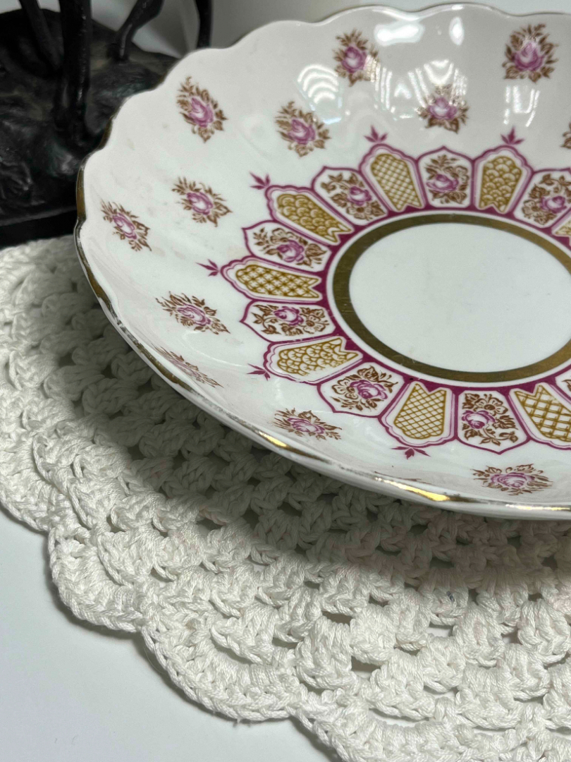 Сухарница "Фриз" форма Тюльпан С.Е.Яковлева, ав. рос. Н.Б.Гусева ЛФЗ, позолота, винтаж, СССР. Картинка 4