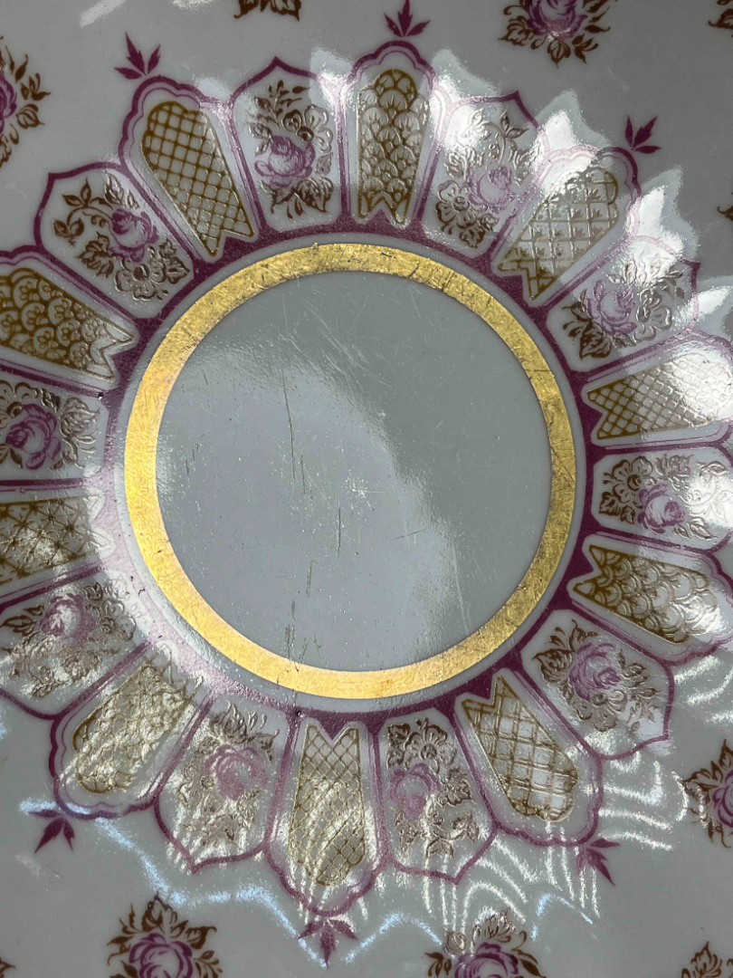 Сухарница "Фриз" форма Тюльпан С.Е.Яковлева, ав. рос. Н.Б.Гусева ЛФЗ, позолота, винтаж, СССР. Картинка 5