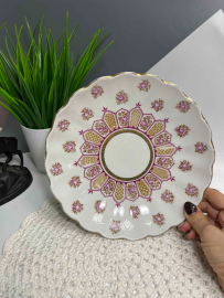 Сухарница "Фриз" форма Тюльпан С.Е.Яковлева, ав. рос. Н.Б.Гусева ЛФЗ, позолота, винтаж, СССР. Картинка 1