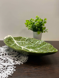 Сервировочное блюдо "Лист" Португалия. Фаянс, ручная работа. Картинка 2