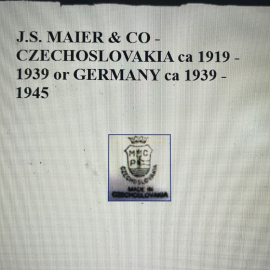 Супница из рельефного фарфора с цвет деколью J.S. Maler & Co Чехословакия в Poschetzau 1919-1939гг. Картинка 8