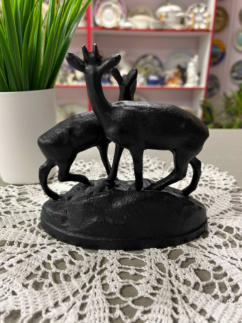 Настольная фигурка "Олени на горе", сплав металлов, без маркировки. Винтаж, СССР. Картинка 4