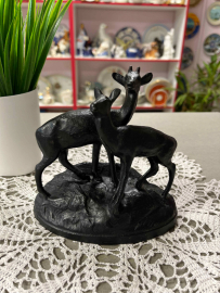 Настольная фигурка "Олени на горе", сплав металлов, без маркировки. Винтаж, СССР. Картинка 1