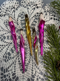 Стеклянные елочные украшения "Сосульки" СССР в ассортименте. Картинка 2