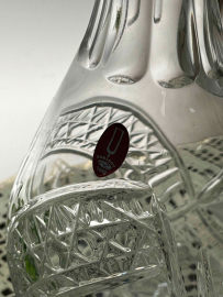 Графин с ручкой и крышкой Бориславский ХЗ. Хрусталь, рис от формы, алмаз грань этикетка. Цена за 1ш. Картинка 3